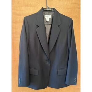 Pendleton 100% Virgin Wool Blazer Jacket Black Women Petite Size 10 10P Business